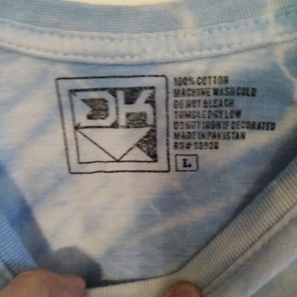 Dikotomy DK T-shirt Men's L Large LG Tie-Dye Blue Short Sleeve Skull Myshroom - Picture 3 of 8